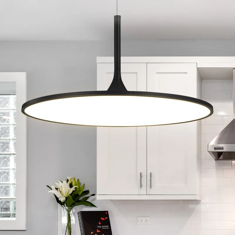 VONN Salm VMC31820BL 24" Integrated LED Disc Pendant in Black — VONN Lighting LED Pendant Lights  3000K