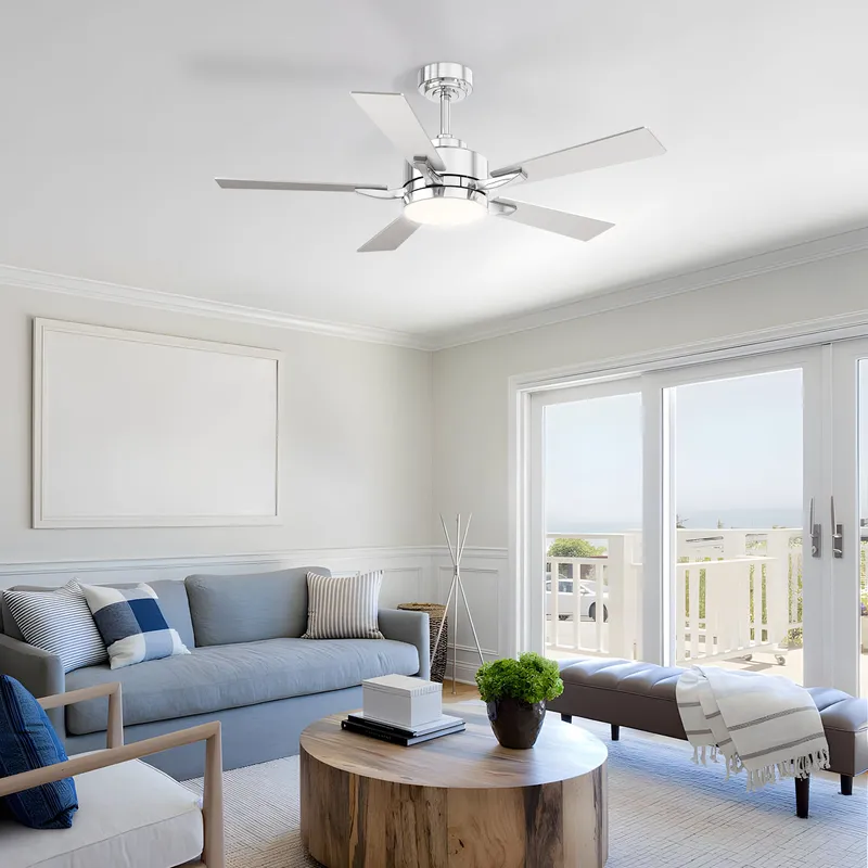 【Open Box - Save Big】Aurevon Modern Minimalist White Metal Integrated LED Ceiling Fan Light- Only 2 left — Sofary Lighting LED Pendant Lights  