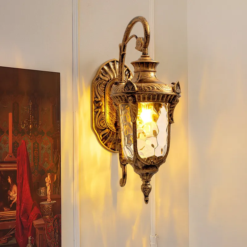 【Open Box - Save Big】Valdoria Vintage Rustic Bronze Aluminum Glass Lantern Wall Sconce - Only 1 left — Sofary Lighting LED Wall Lights 60.0W 