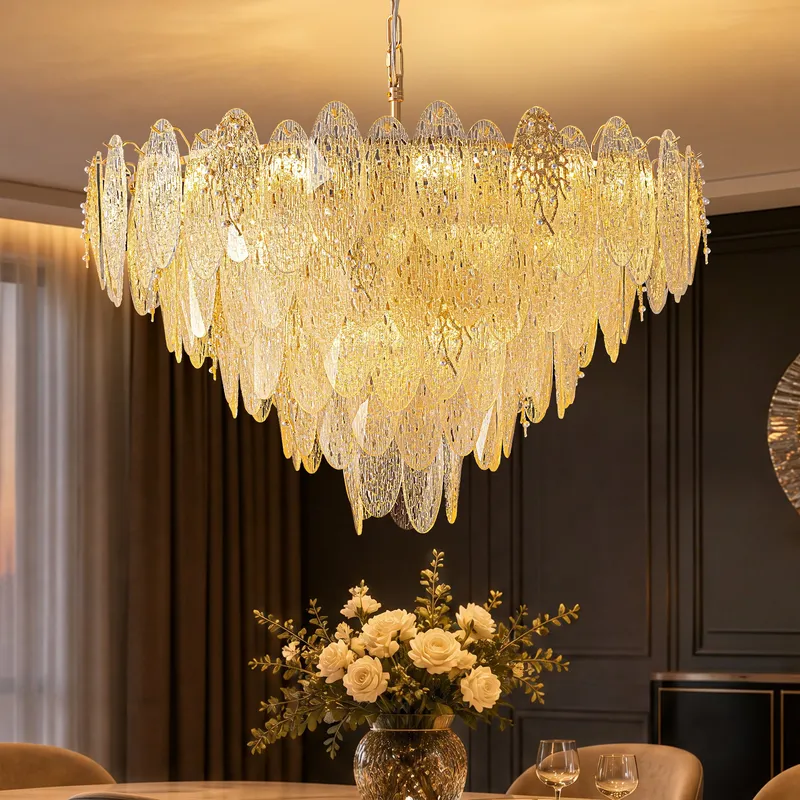 Aurevella Modern Elegance Crystal Four-Tier Pointed Bottom Chandelier — Sofary Lighting LED Pendant Lights 40.0W 