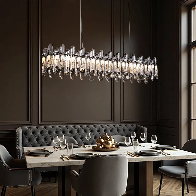 Premium Linear Crystal Chandelier — Sofary Lighting LED Linear Lights  3000K