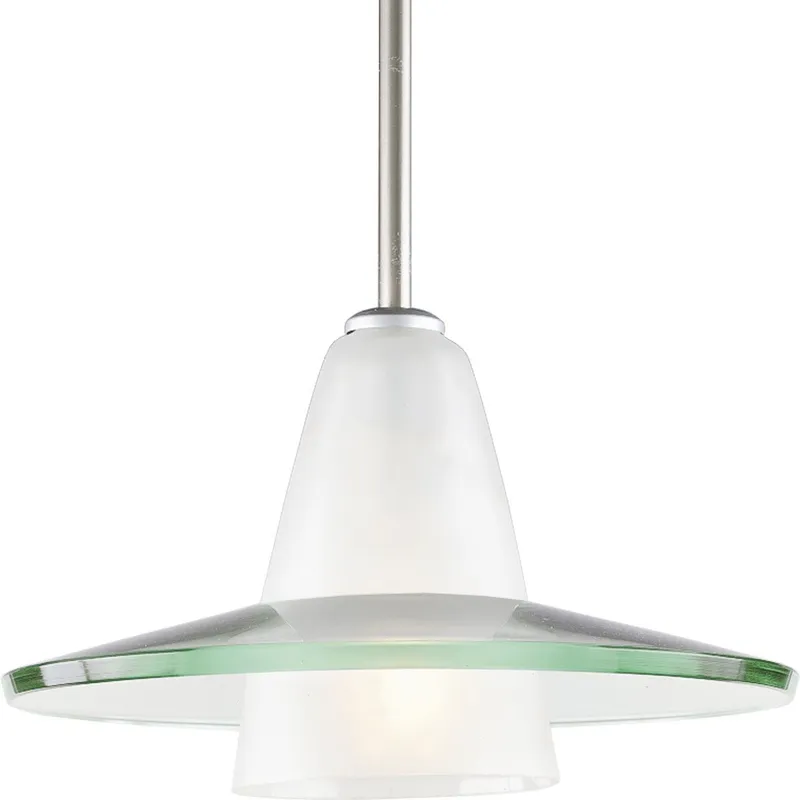 Modern Pendant One-Light Clear Etched Glass Mini-Pendant Light — Progress Lighting LED Landscape Lights  