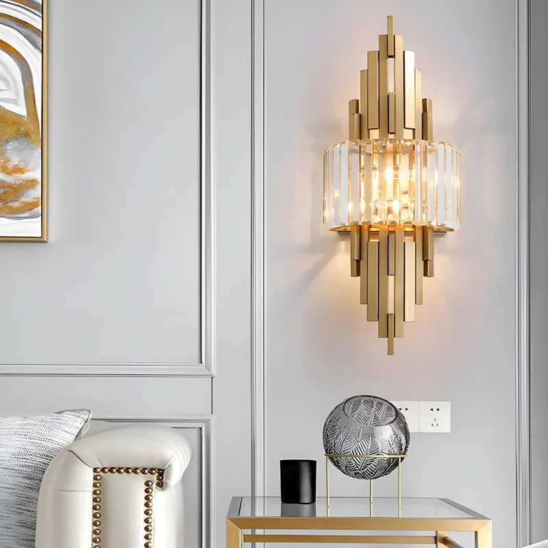 Modern Elegant Art Gold Crystal Wall Sconce Lamp — Sofary Lighting LED Wall Lights 7.0W 