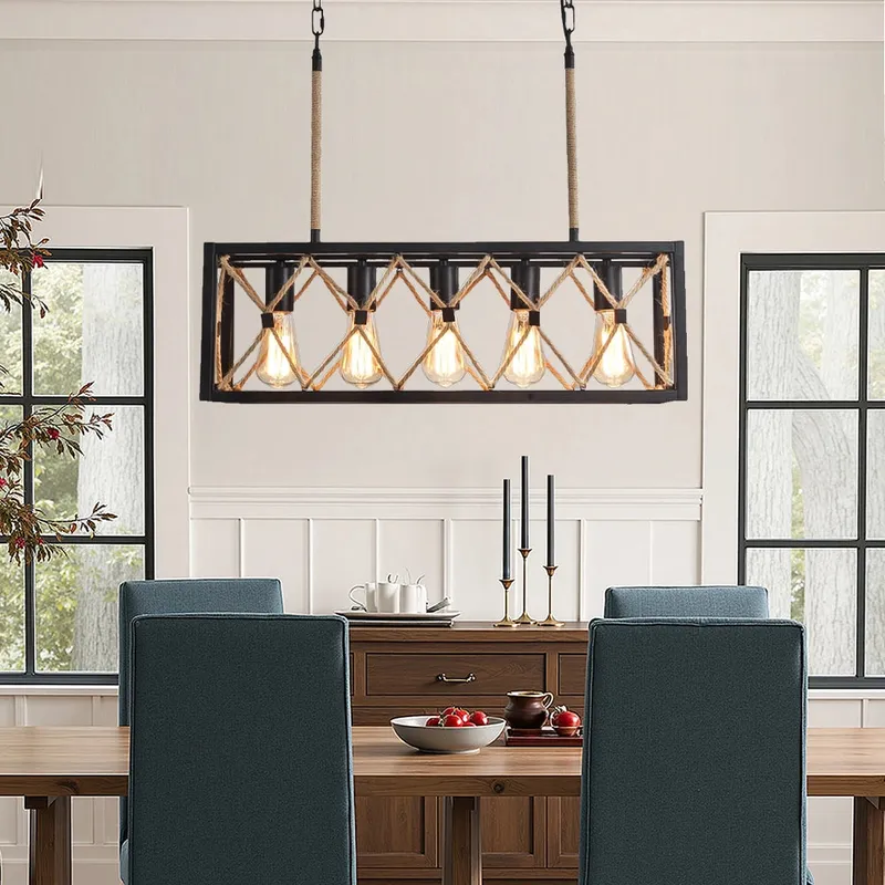 Farmhouse Rustic Linear Chandelier — Sofary Lighting LED Linear Lights 7.0W 