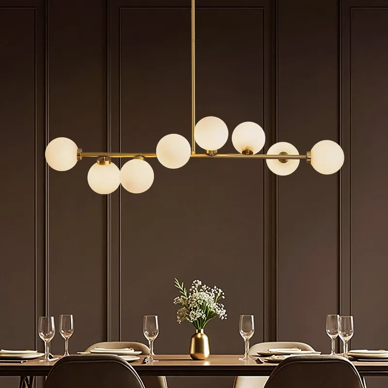 Luna Globe Glass Linear Chandelier — Sofary Lighting LED Linear Lights 5.0W 