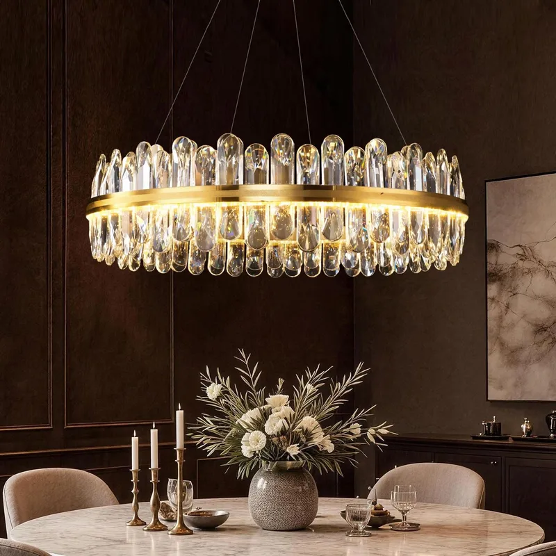 Aurelia Modern Luxury Champagne Gold K9 Crystal Chandelier — Sofary Lighting LED Pendant Lights  3000K
