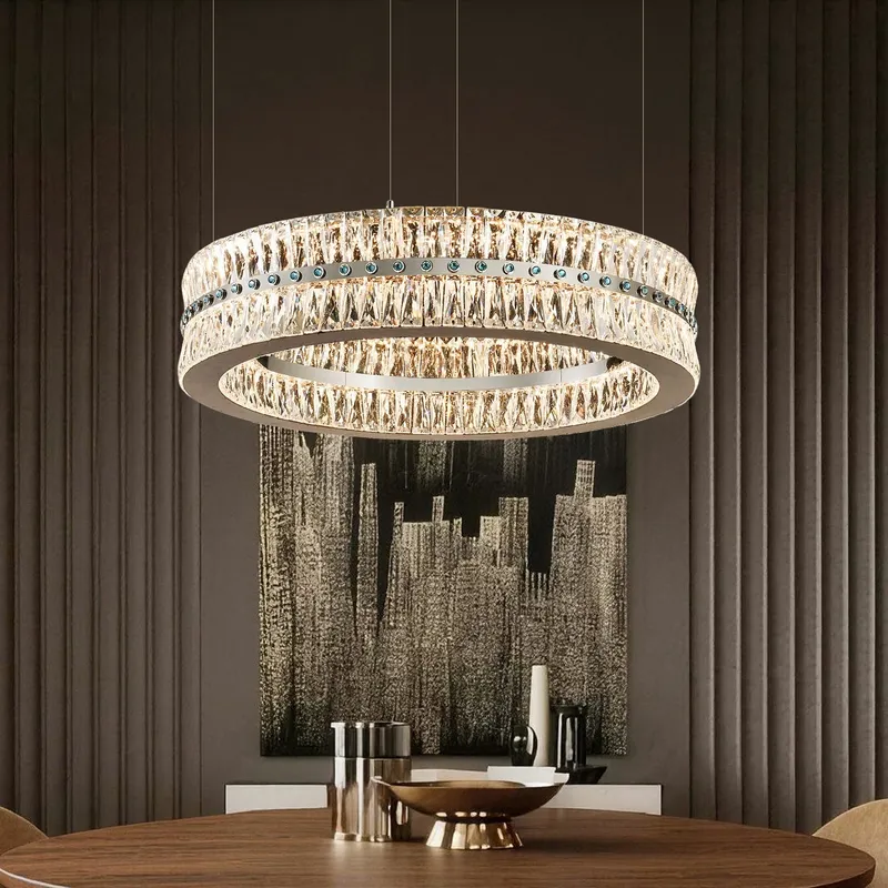 Orbit Line Modern Golden Crystal Round Chandelier — Sofary Lighting LED Pendant Lights 105.0W 
