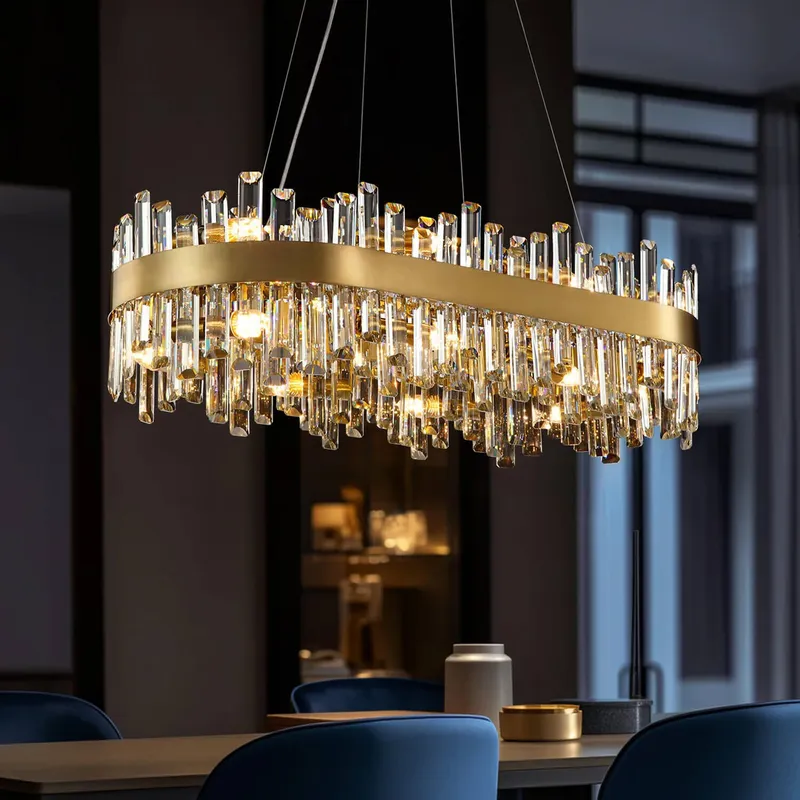 【Open Box - Save Big】Luxora Elegance Gold Crystal Chandelier - Only 1 left — Sofary Lighting LED Pendant Lights 7.0W 