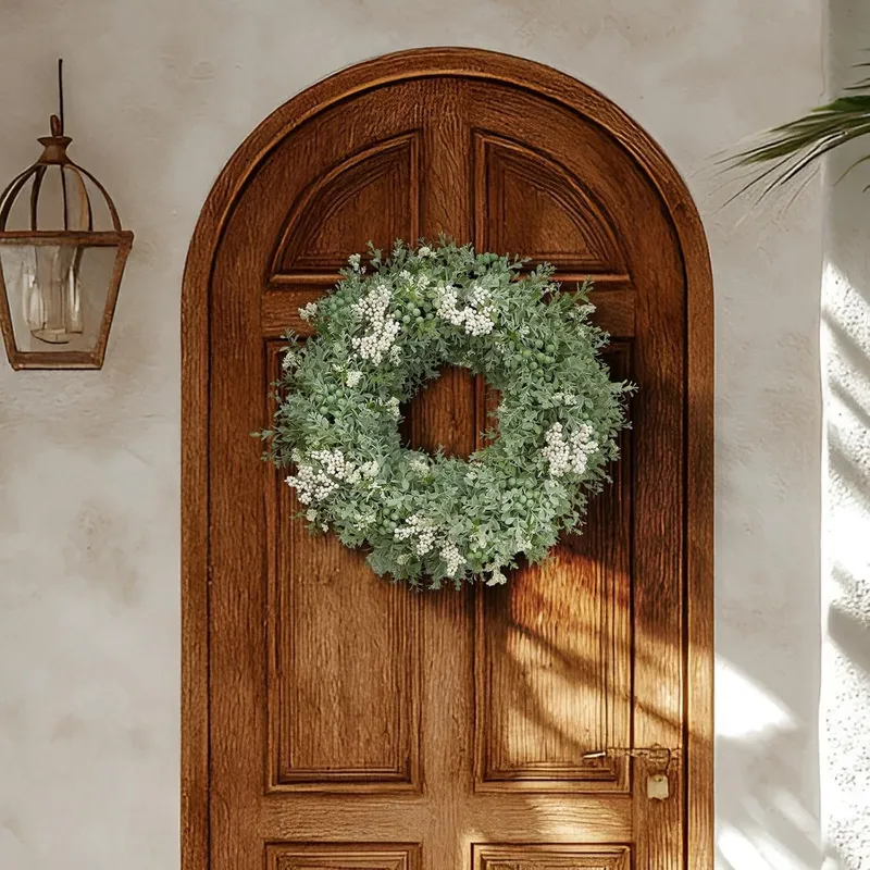 Artificial Greenery Wreath for Front Door – 20" All-Season Floral Door & Wall Décor — Sofary Lighting LED General Lighting  