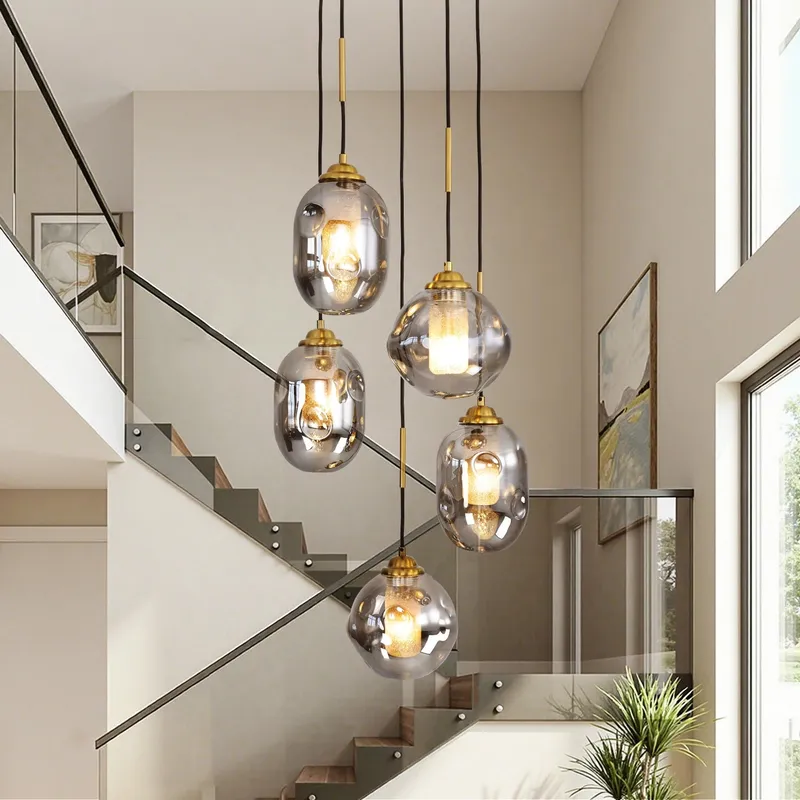 Modern Lava Glass Multi-Light Chandelier — Sofary Lighting LED Pendant Lights 8.0W 