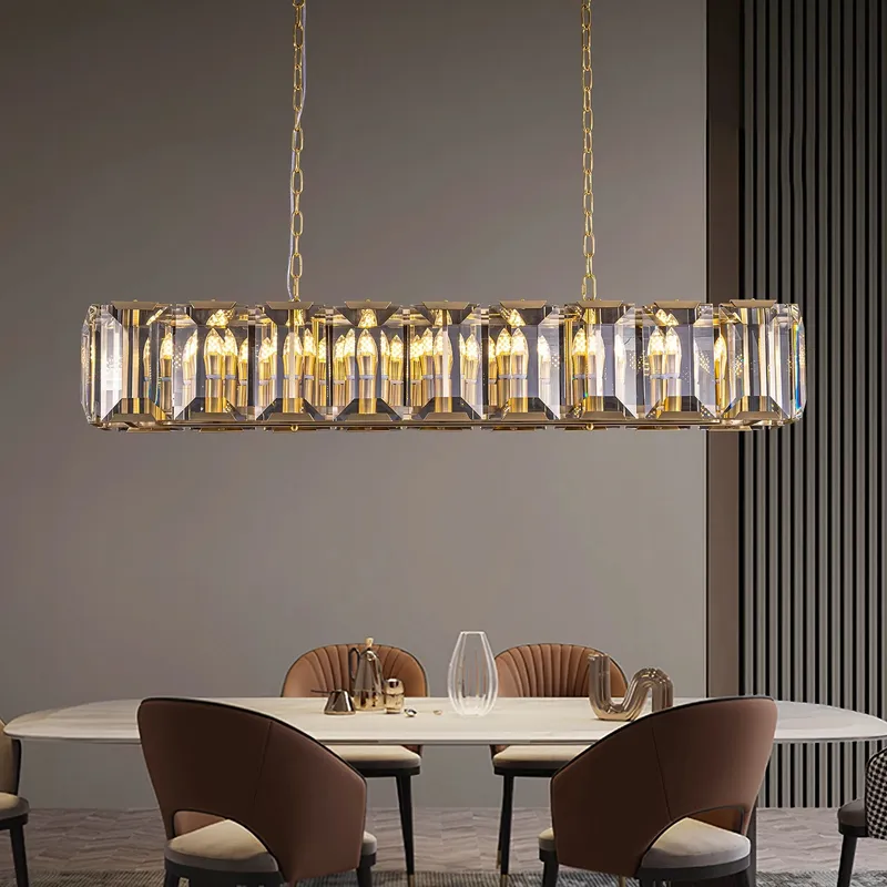 Luxury Gold Crystal Prism Chandelier — Sofary Lighting LED Pendant Lights 7.0W 
