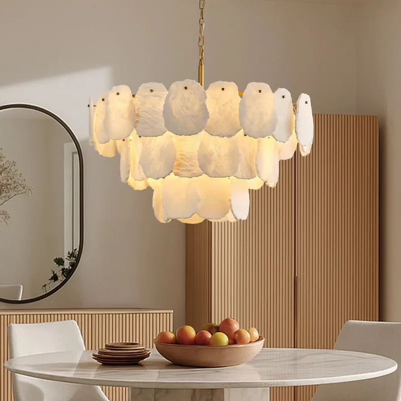 Layered Alabaster Round Chandelier — Sofary Lighting LED Pendant Lights 7.0W 