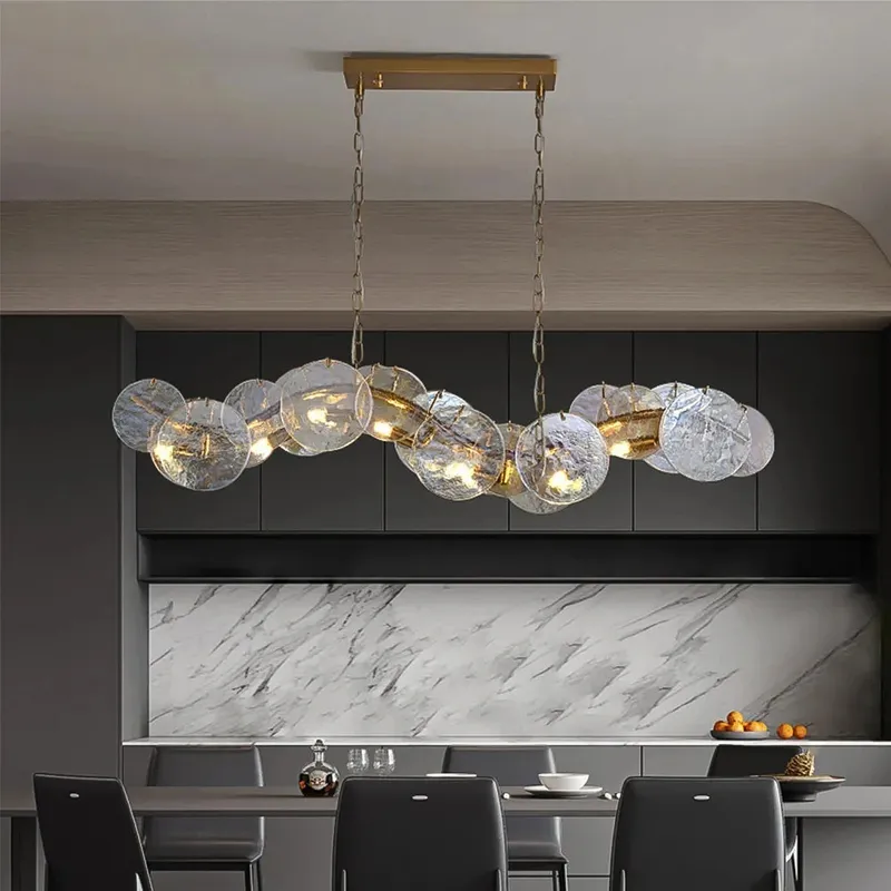 Modern Irregular Ripple Glass Chandelier — Sofary Lighting LED Pendant Lights 5.0W 