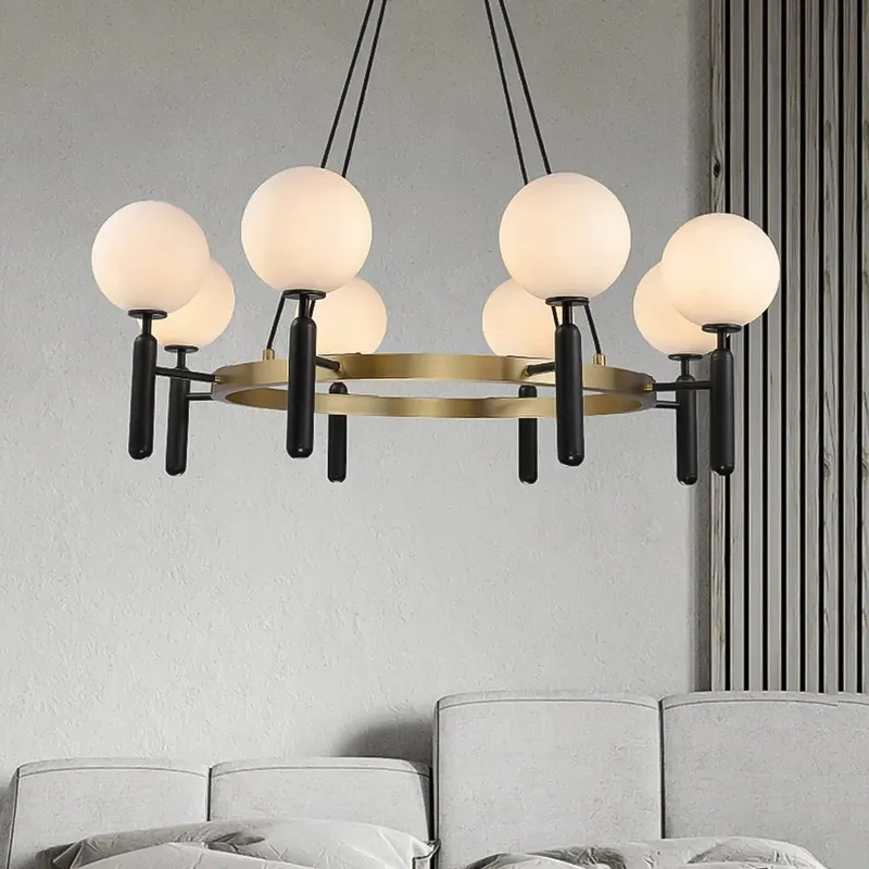 Designer Black Gold Globe Chandelier — Sofary Lighting LED Pendant Lights 5.0W 