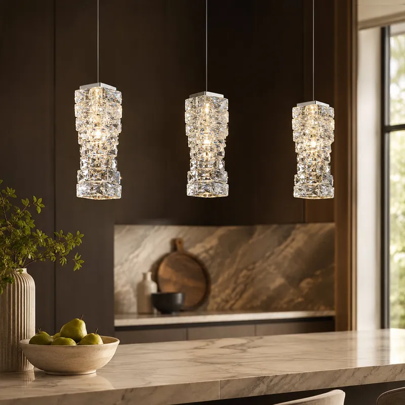 Glam Stacked Crystal Pendant Light — Sofary Lighting LED Pendant Lights 9.0W 3000K