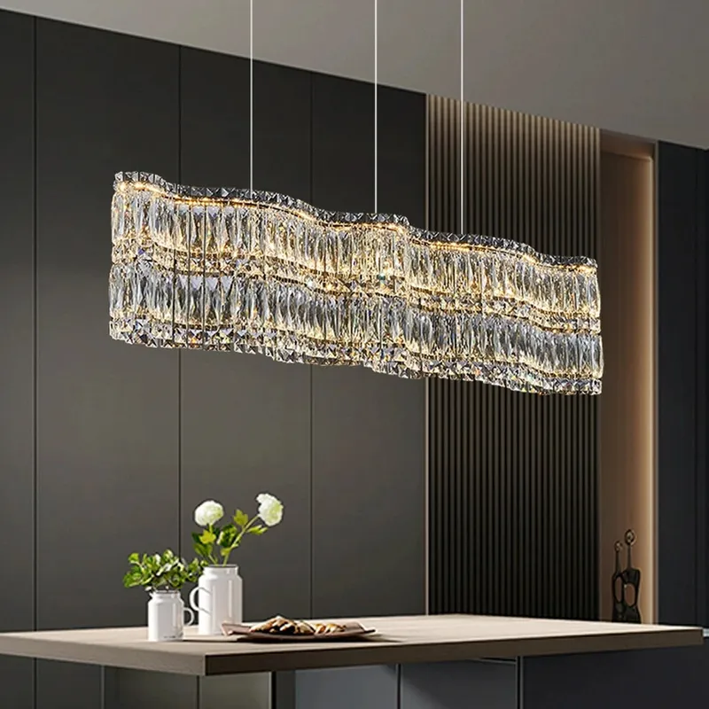 Luxury Wave Crystal Linear Chandelier — Sofary Lighting LED Linear Lights 36.0W 3000K