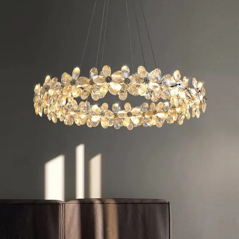 Crystal Bloom Halo Ring Chandelier — Sofary Lighting LED Pendant Lights 58.0W 3000K