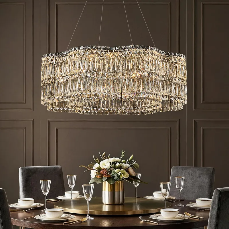 Modern Floral K9 Crystal Chandelier — Sofary Lighting LED Pendant Lights  3000K