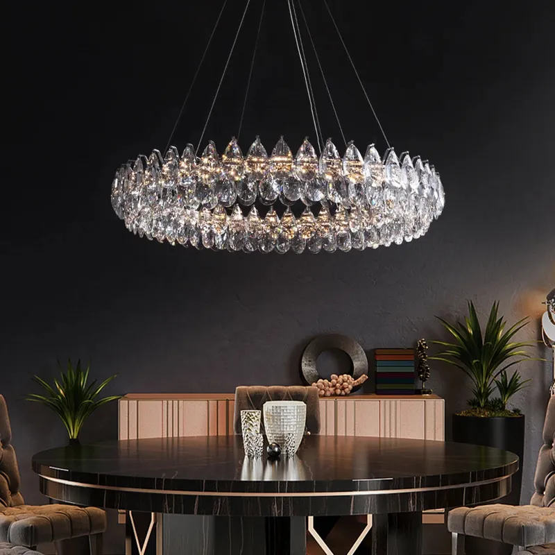 Luxury Water Drop Crystal Chandelier — Sofary Lighting LED Pendant Lights  3000K