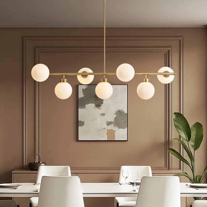 Glass Globe Gold Sputnik Chandelier — Sofary Lighting LED Linear Lights 5.0W 