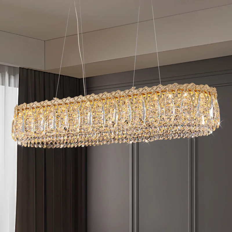 Regalia Rectangular Crystal Chandelier — Sofary Lighting LED Pendant Lights  3000K