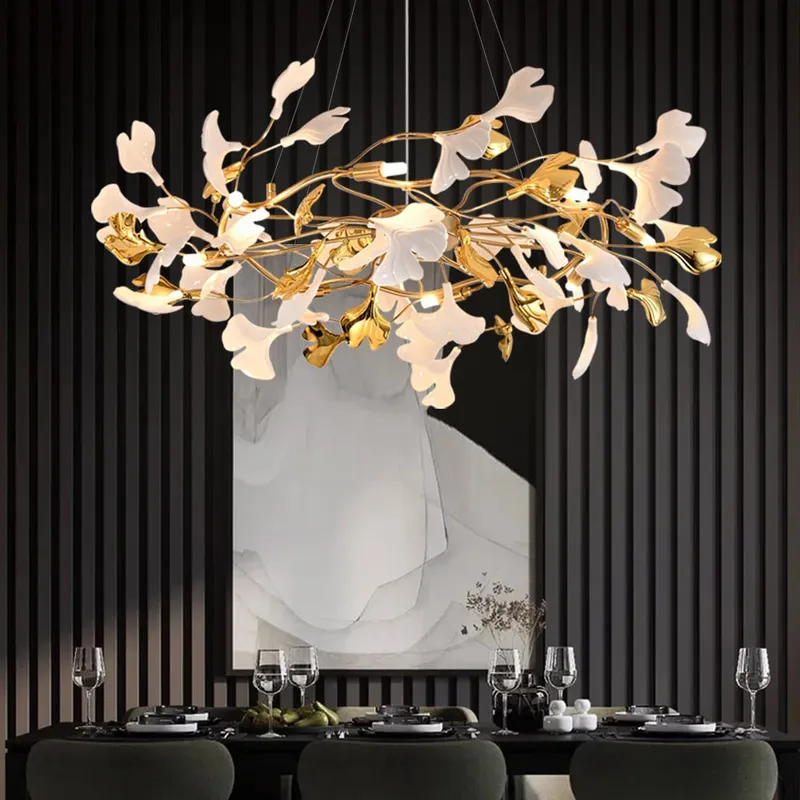 Luxury Art Deco Ginkgo Leaves Chandelier — Sofary Lighting LED Pendant Lights 7.0W 