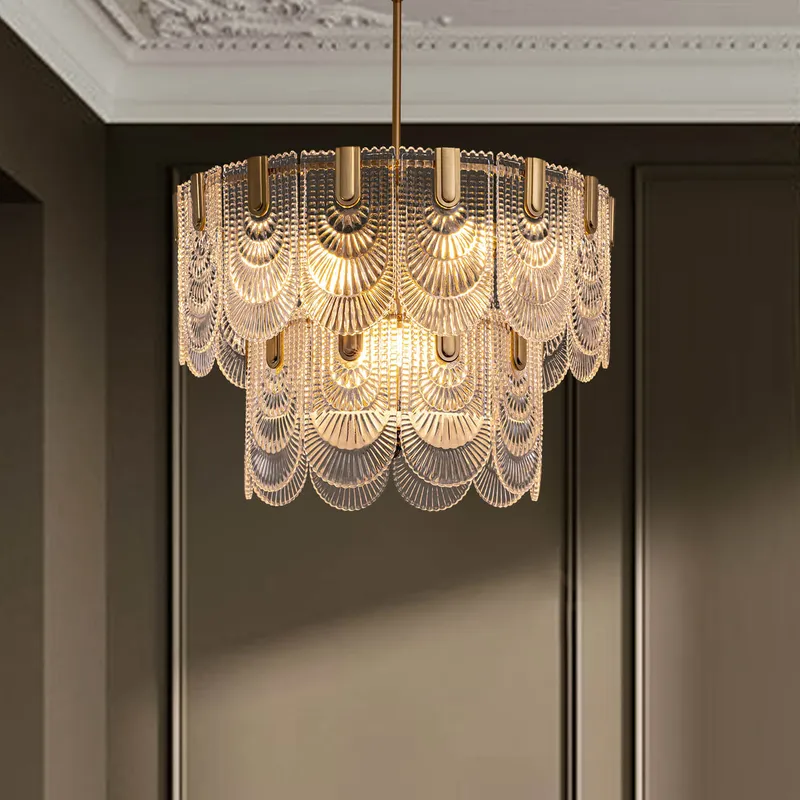 Tessara Elegance Gold Crystal Chandelier — Sofary Lighting LED Pendant Lights 7.0W 