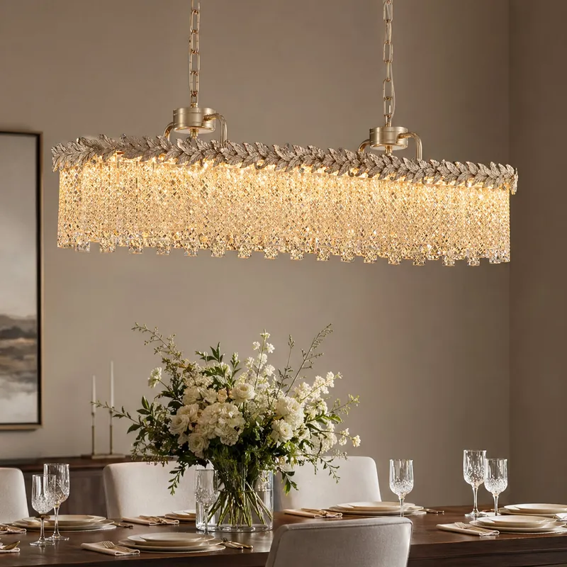 Seraphic Crystal Rectangular Chandelier — Sofary Lighting LED Pendant Lights  3000K