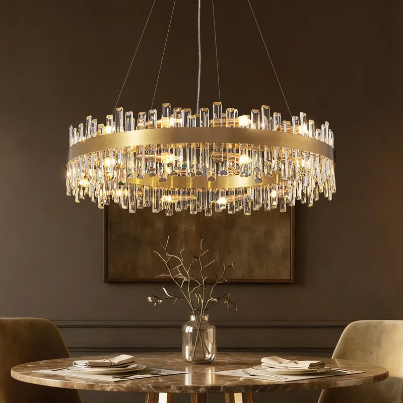 Aurum Luxury Gold Crystal Chandelier — Sofary Lighting LED Pendant Lights 7.0W 