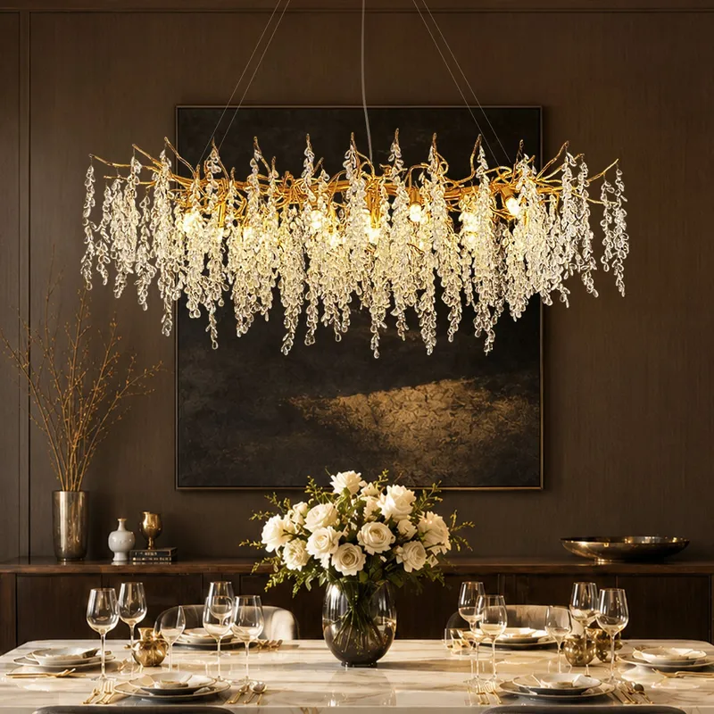 Elegant Luxury French Creative Branch Design with Tassel Glass Chandelier — Sofary Lighting LED Pendant Lights 7.0W 