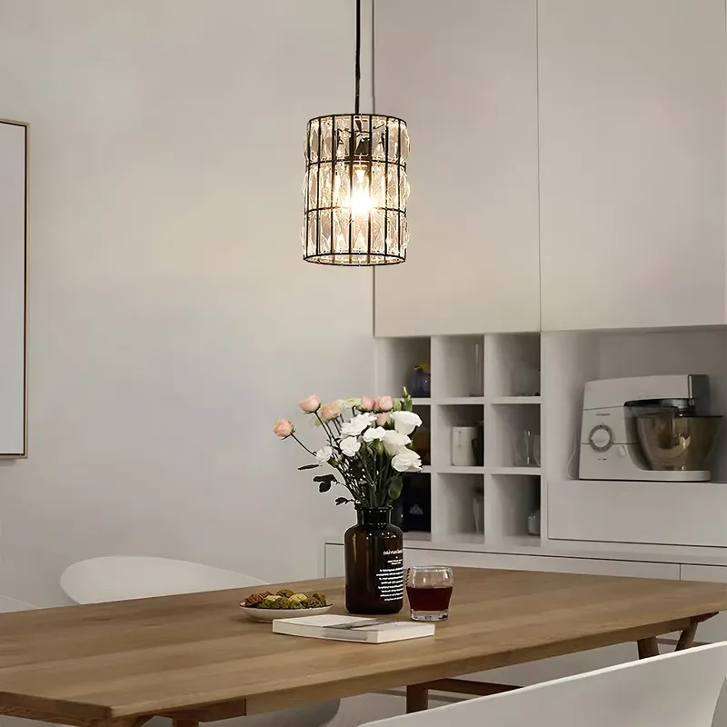Noir Cage Black Crystal Pendant Light — Sofary Lighting LED Pendant Lights 7.0W 
