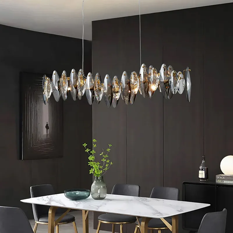 Modern Unique Wave Crystal Chandelier — Sofary Lighting LED Pendant Lights 7.0W 