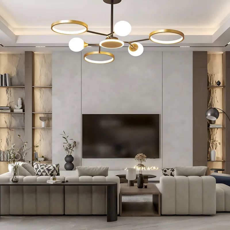 Gold Rings Modern Sputnik Ceiling Lights — Sofary Lighting LED Pendant Lights 5.0W 3000K