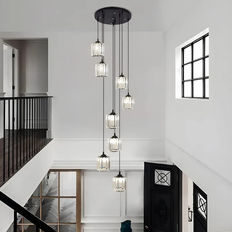 Modern Spiral Staircase Lamp with Multiple Lights — Sofary Lighting LED Pendant Lights 7.0W 