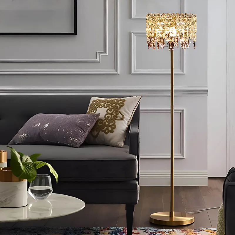 Classic Elegant Crystal Gold Floor Lamp for Living Room — Sofary Lighting LED General Lighting 7.0W 