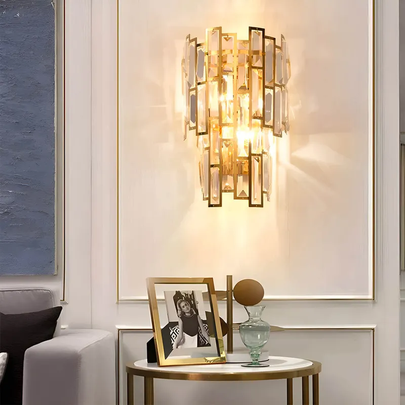 Postmodern Elegant Art Gold Crystal Wall Sconce Lamp for Indoor — Sofary Lighting LED Pendant Lights 7.0W 