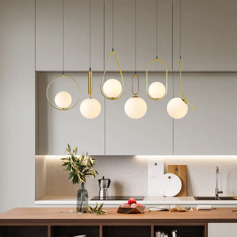 Glass Pendant Round Light in Modern Minimalist Style — Sofary Lighting LED Pendant Lights 7.0W 