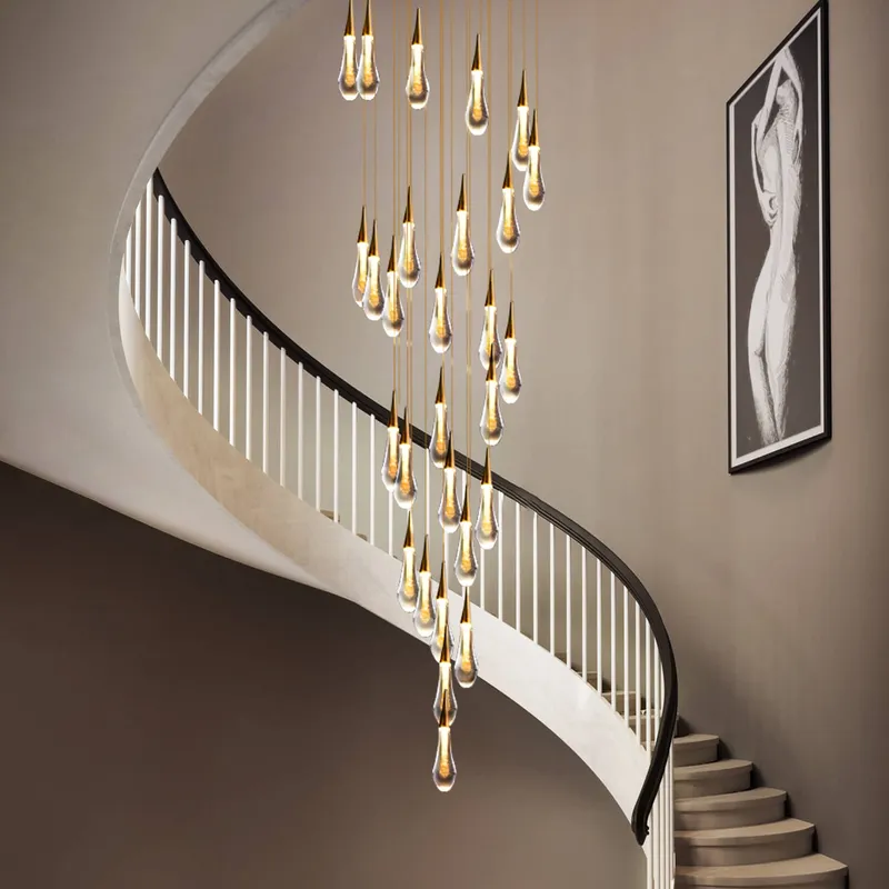 Spiraled Elegance: Modern LED Pendant Light for Villa Living Rooms and Duplex Apartments — Sofary Lighting LED Pendant Lights  3000K