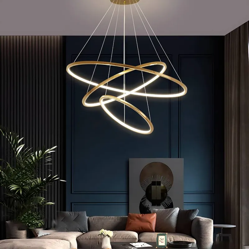 Luxurious Stainless Steel Chandelier Tiered Rings — Sofary Lighting LED Pendant Lights  6000K