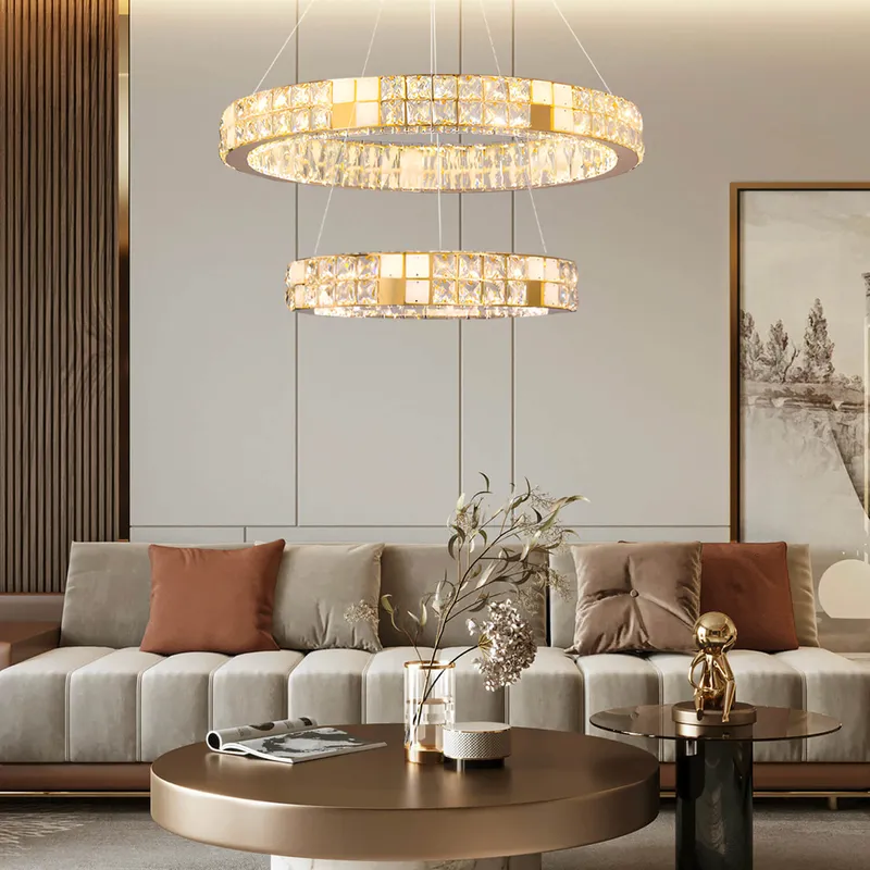 Modern Luxury Crystal and Marble Chandelier — Sofary Lighting LED Pendant Lights  3000K