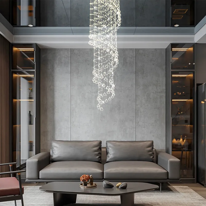 Modern Spiral Raindrop Foyer Chandelier — Sofary Lighting LED Pendant Lights 7.0W 