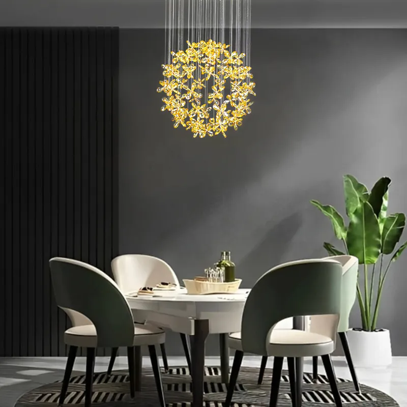 Restaurant Crystal Chandelier Circular Living Room Chandelier — Sofary Lighting LED Pendant Lights 7.0W 