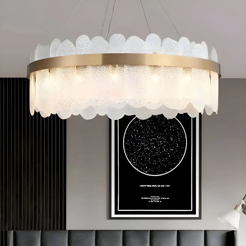 Round Tiered Clear Glass Chandelier — Sofary Lighting LED Pendant Lights 7.0W 