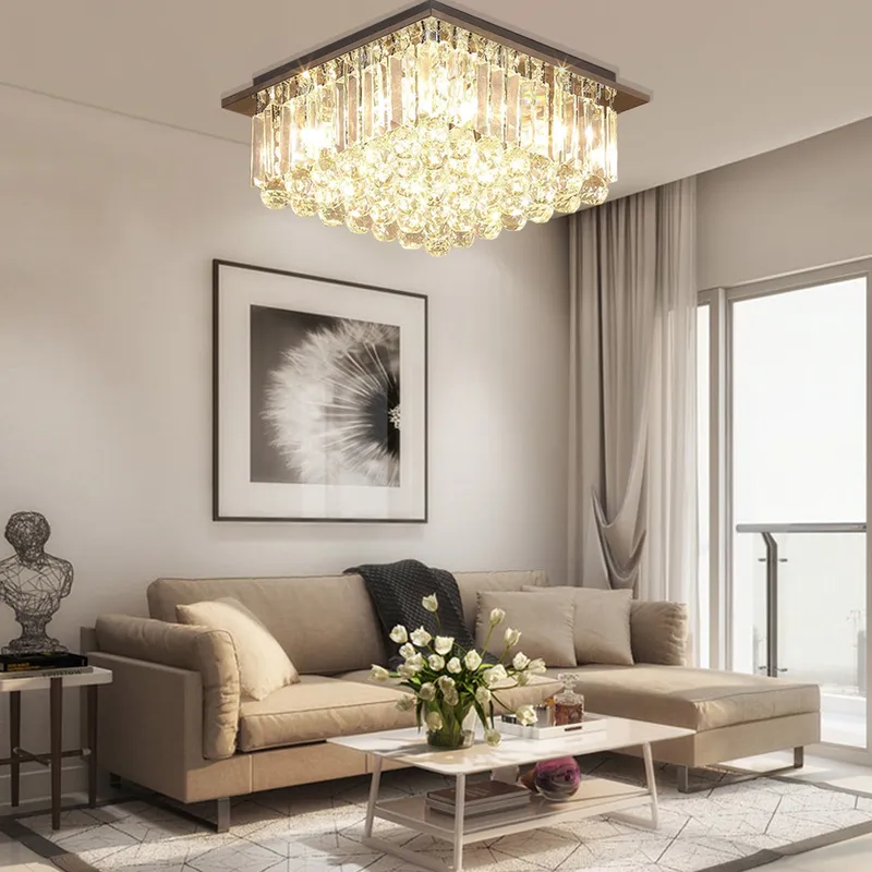 Square Raindrop Crystal Chandelier - Ceiling Light — Sofary Lighting LED Pendant Lights 7.0W 
