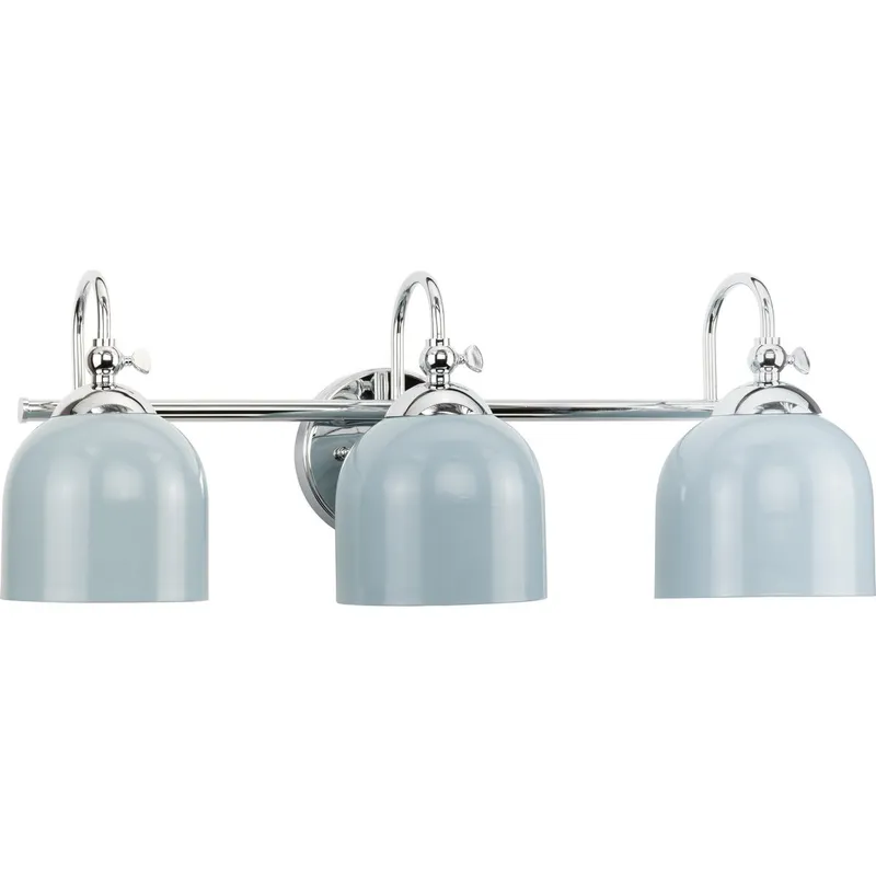 Dalton Collection Three-Light Metal Shade Bath Vanity Light — Progress Lighting LED Wall Lights  