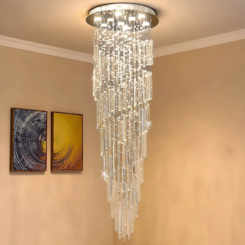 Modern Spiral Crystal Chandelier - Staircase Chandelier — Sofary Lighting LED Pendant Lights 7.0W 