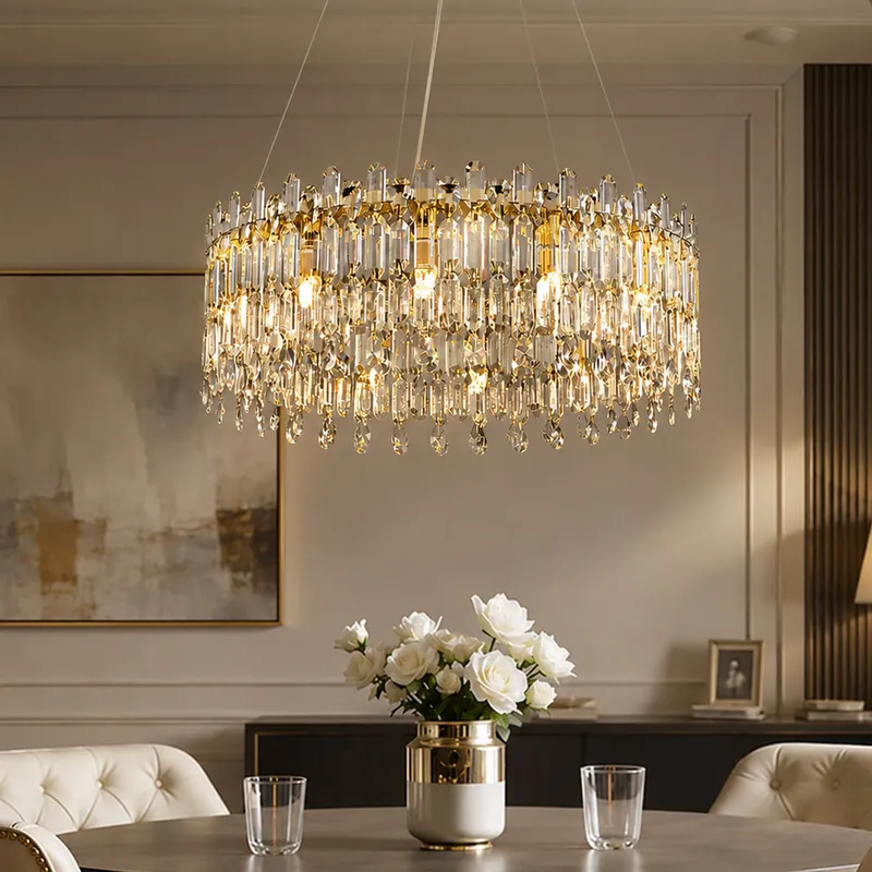 Modern Round Crystal Chandelier — Sofary Lighting LED Pendant Lights 7.0W 