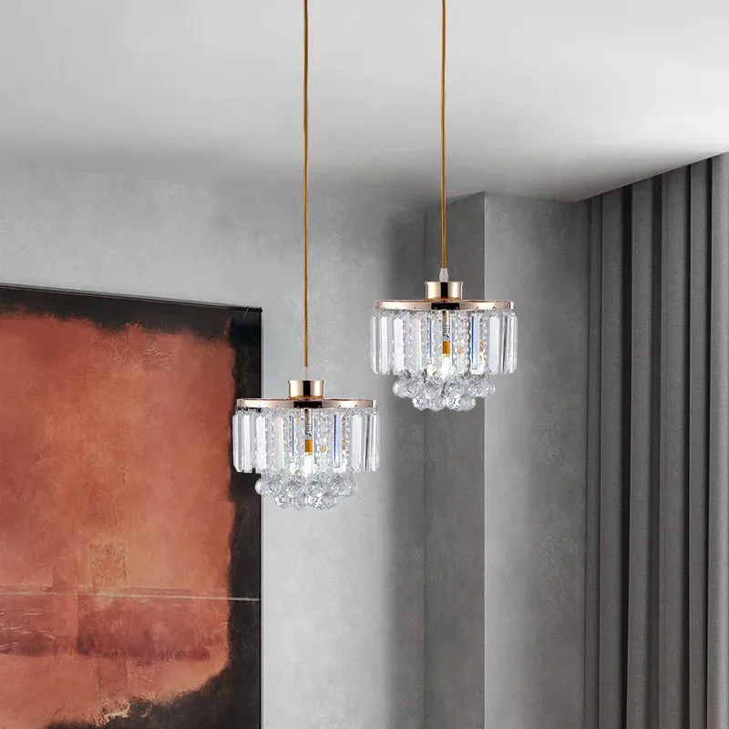 Modern Luxury Chrome K9 Crystal Clear Linear Pendant Light — Sofary Lighting LED Linear Lights 7.0W 