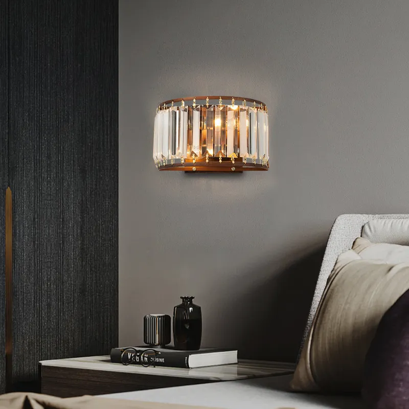 Semicircle Clear Crystal Wall Sconce — Sofary Lighting LED Pendant Lights 7.0W 