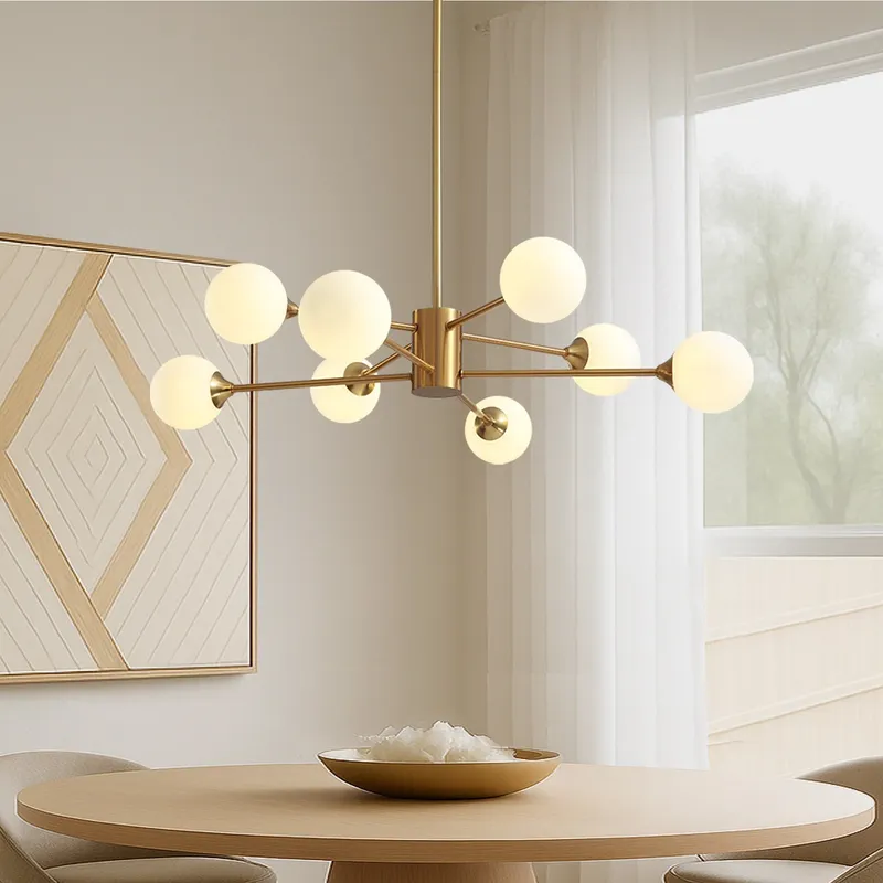 Glass Globes Sputnik Radial Chandelier — Sofary Lighting LED Pendant Lights 7.0W 
